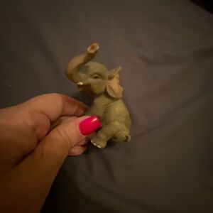 Gray Elephant Figurine for Small Pets